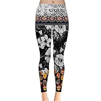 CowCow Womens Bunny Rabbits Easter Eggs Floral Pattern Stretchy Leggings, XS-5XL