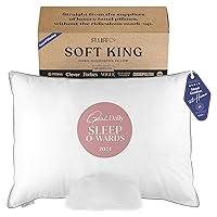 FluffCo. Down Alternative King Size Pillows | Luxury Hotel-Quality Pillow | Luxurious Breathable Microfiber Polyester Pillow | 300 Thread Count (King Size Soft - Pack of 1)