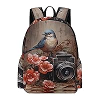 Camera Birds Photography Mini Backpack Printed Shoulder Bag Travel Daypack Camping Work Bags