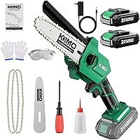 KIMO Mini Chainsaw 6 Inch, 2.3Lb Handheld Chainsaw, Battery Powered Chainsaw w/13.2 ft/s Quick Cutting,Cordless Chainsaw with Battery and Charger, Electric Chainsaw For Wood Cutting Tree Trimming