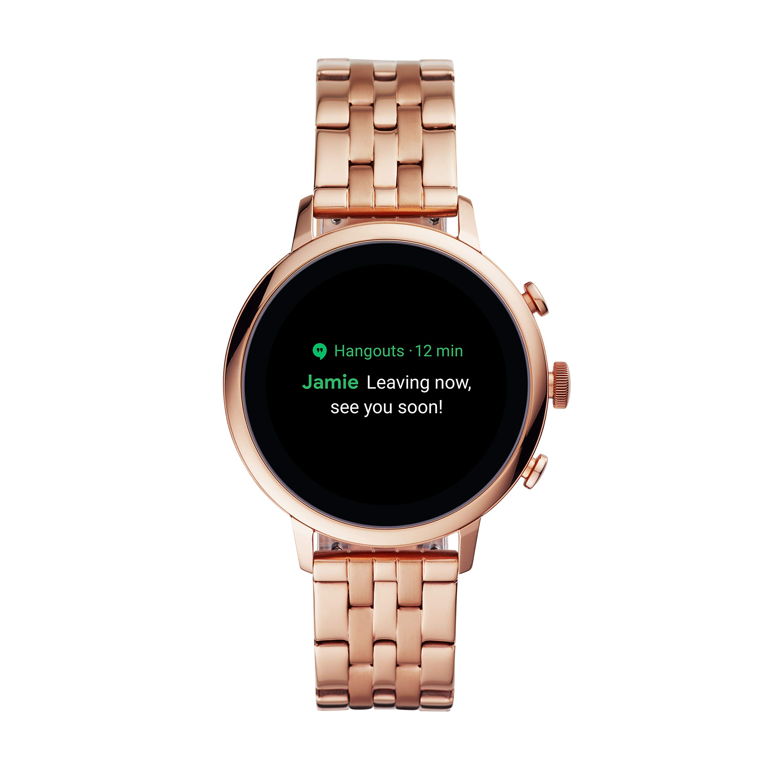 Fossil Women's Gen 4 Venture HR Heart Rate Stainless Steel Touchscreen Smartwatch, Color: Rose Gold 5-Link (Model: BQD3001)