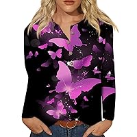 Women's Blouses and Tops Fashion Sleeve Crew Neck Loose Casual Printed Blouses Tops T Shirts Summer Tops 2023