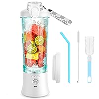 Portable Blender for Shakes and Smoothies 20oz USB-C Rechargeable Personal Size High Speed Mini Mixing Juicer,for Shakes and Nut, Juice, Vegetables Baby Food