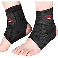 Vinaco 2 Pack Breathable & Strong Ankle Brace for Sprained Ankle, Stabilize Ligaments, Prevent Re-Injury for men & women with Adjustable Wrap, ankle support for men