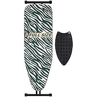 Full Size Ironing Board, Extra Wide Heavy Duty Iron Board with Extra Thick Padded Cover and Heat-Resistant Silicone Pad, 7 Height Adjustable, Easy to Fold, Full Metal Construction (47x16)