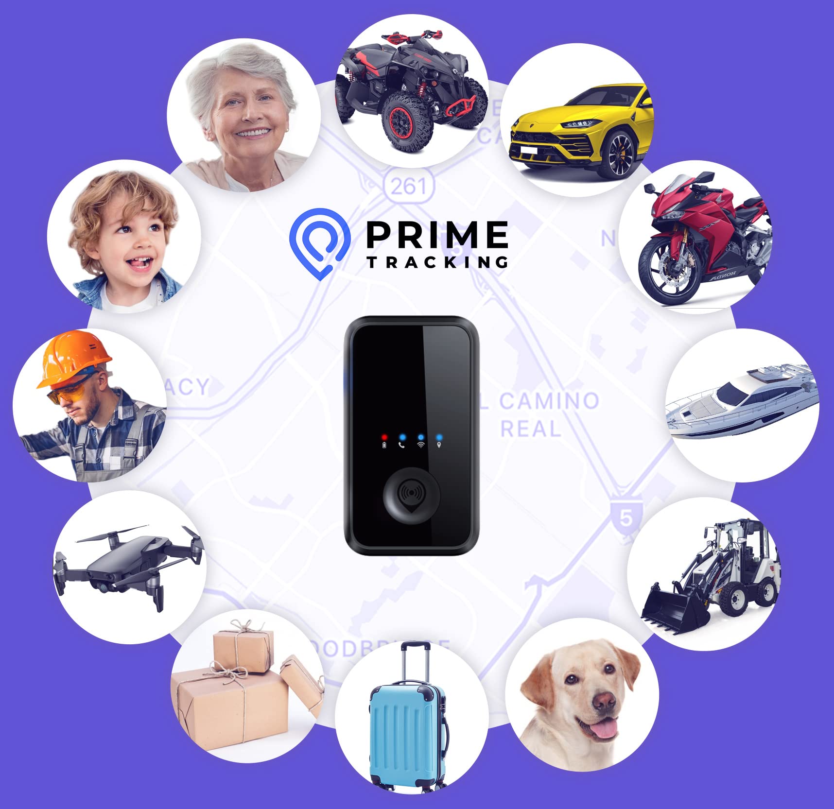 PrimeTracking Pro GPS Tracker for Vehicles, [Unlimited Distance] GPS Tracker for Kids, Car GPS Tracker, [Real-Time & Instant Alerts] Mini GPS Tracker, 4G LTE, SOS Button, Subscription Required(1 Pack)