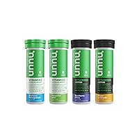 Nuun Hydration Vitamins Electrolyte Tablets + Vitamins, Mixed Flavor Pack + Two Caffeinated Flavors, 4 Pack (48 Servings)