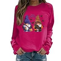 Halloween Sweatshirts Women'S Casual Round Neck Sweatshirt Loose Soft Christmas Print Long Sleeve Pullover Top