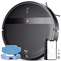 Robot Vacuum and Mop Combo, WiFi/App/Alexa, 2 in 1 Robot Vacuums Cleaner with Tangle-Free Cyclone Suction, Scheduled Cleaning, Automatic Recharge Robotic Vacuum Cleaner for Pet Hair, Low Carpet