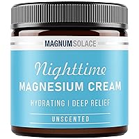Magnesium Cream for Pain and Muscle Tension – Magnesium Chloride Cream – Topical Magnesium Cream for Nighttime Relief for Leg Cramps, Sleep & Muscle Soreness – USA Made and Safe for Kids (Unscented)