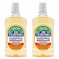 Dr. Tichenor's Peppermint Mouthwash Concentrate - Oral Rinse for Bad Breath and Oral Health with a Minty Punch for Soothing Relief of Minor Sore Throat Irritation - 16 Ounce (Pack of 2)