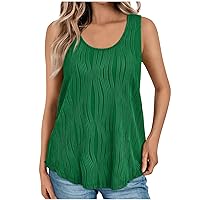 Women's Derssy Tank Tops Sleevelesss Textured Tops Flowy Work Shirts Trendy Summer Blouses Business Casual Tshirts