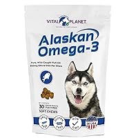 Alaskan Omega-3 Soft Chews for Dogs, Wild Alaskan Fish Oil – 30 Hickory Flavored Soft Chews