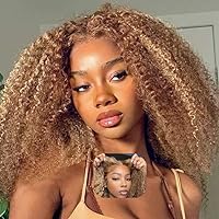 Beauty Forever Pre Everything Highlight Curly 13x4 Lace Front Wig Glueless Put on and Go Wig Human Hair, Pre Plucked Honey Blonde Pre Cut Lace Wig Pre Bleached Knots for Beginner 150% Density 22inch