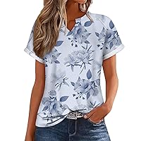 Going Out Tops, Women's Summer Shirt Fashion Loose Casual Independence Day Printing V-Neck Top