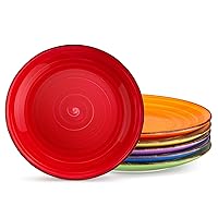 vancasso Bonita Dinner Plates, 10.5 Inch Ceramic Plates, Microwave, Oven and Dishwasher Safe Plates Set of 6 - Assorted Colors