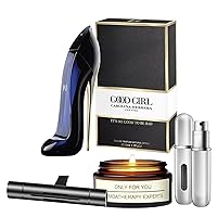 Good Girl | 1.7 Oz EDP Spray Gift Set with Lavender Soy Candle (5 ml), Car Air Fresheners, and Empty Travel Perfume Atomizer Perfect Kit for Women & Girls