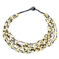 Genuine 8-Row Hand Woven Champagne Freshwater Cultured Pearl Necklace 19