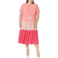 Women's Plus Size Tonal MESH Maxi, Soft Pink/Blush, 16W