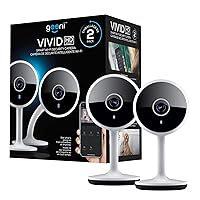 Vivid Indoor Smart Wi-Fi Camera, 1080p HD Surveillance with 2-Way Talk and Motion Detection, Compatible with Alexa and Google Assistant, No Hub Required (2 Pack)