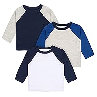 Gerber Baby-Boys 3-Pack Long Sleeve Baseball Tees