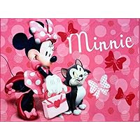 Gertmenian Kids Playroom & Game Room Carpet Disney Mickey Mouse Childrens Rug Kids Home Decor, Area Carpet for Girls Playroom, Bedroom 54x78 Large, Minnie & Figaro Cat Pink Polka Dots, 46909