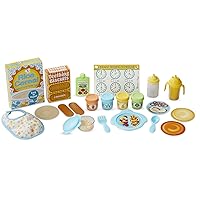 Melissa & Doug Mine to Love Mealtime Play Set for Dolls with Bottle, Pretend Baby Food Jars, Snack Pouch, More (24 pcs)