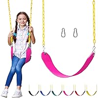 Jungle Gym Kingdom Swing for Outdoor Swing Set - Pack of 1 Swing Seat Replacement Kit with Heavy Duty Chains - Backyard Swingset Playground Accessories for Kids (Pink)