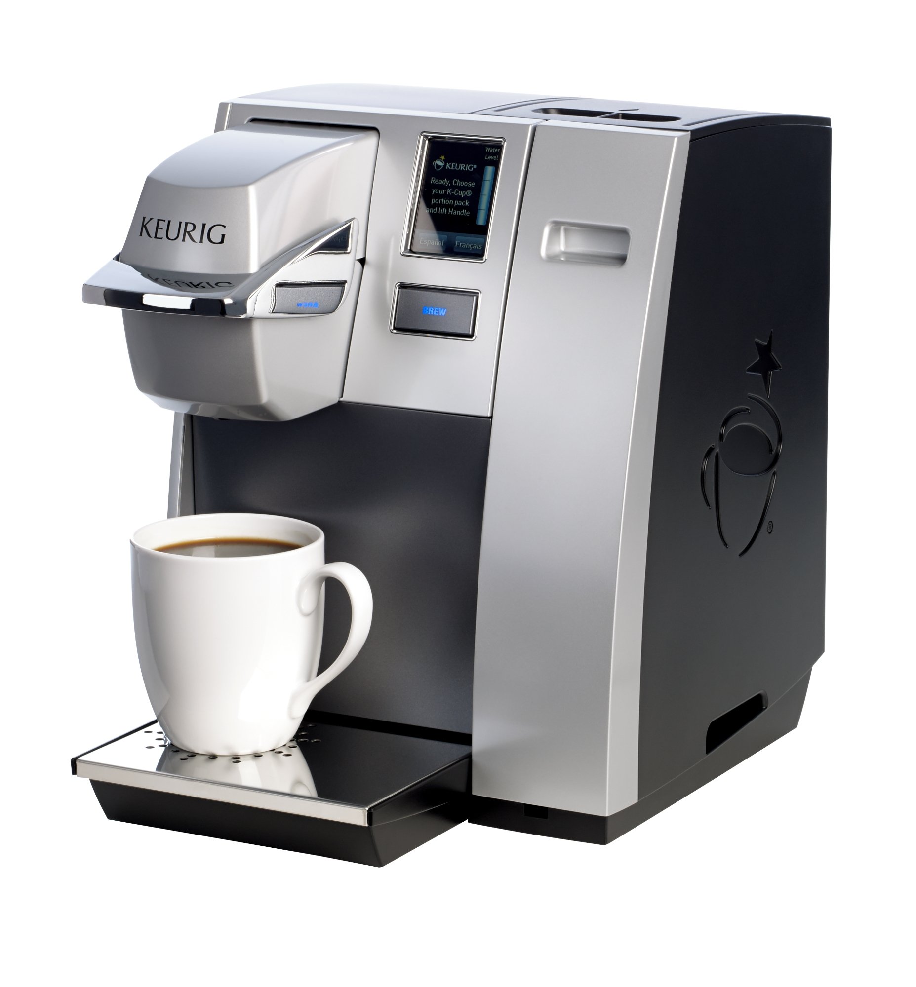 Kegco K309B-1 Kegerator Black, 2 Faucet & Keurig K155 Office Pro Single Cup Commercial K-Cup Pod Coffee Maker, Silver