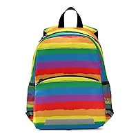ALAZA Rainbow Striped Casual Daypacks Bookbag School Bag with Chest Strap