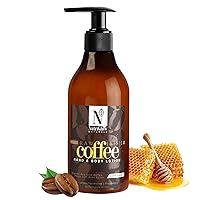 NUTRIGLOW NATURAL'S Raw Irish Coffee Hand and Body Lotion With Honey & Shea Butter For Instant Skin Smoothening, Skin Purifying, No Sulphate & Silicones, 300ml