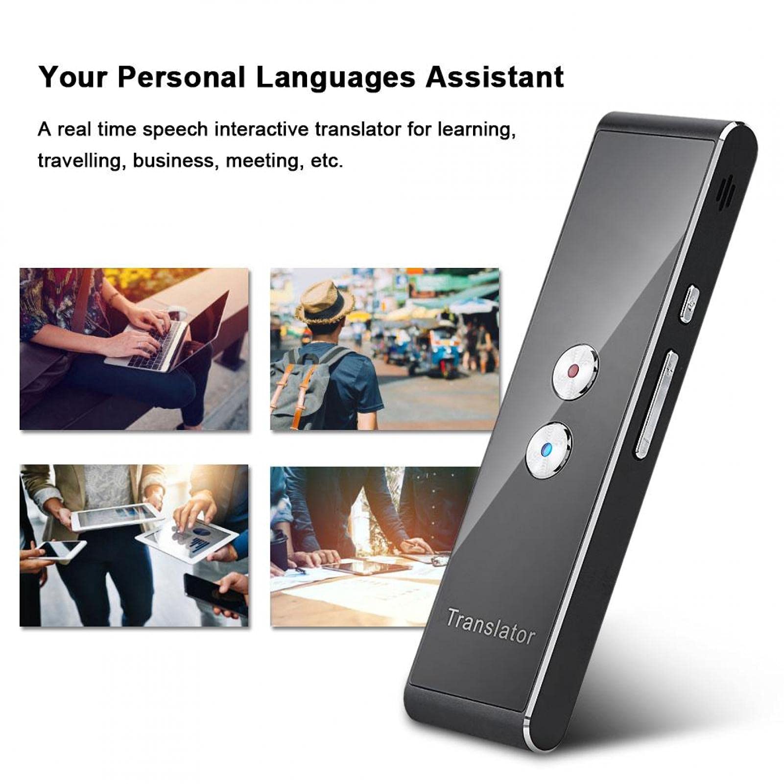Language Translator, Translate 40 Languages Voice Translator with Intelligent Speech Recognition Technology for Learning, Travelling, Business