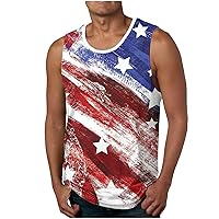 4th of July Stars Stripes Tank Tops Mens 1776 Independence Day Patriotic Sleeveless T-Shirts Workout Muscle Tanks