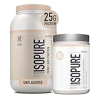 Isopure Unflavored Bundle Unflavored Whey Protein Isolate (47 Servings) Unflavored Creatine Monohydrate (100 Servings)