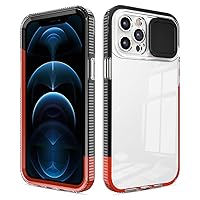 Case for iPhone 13 Pro Max/13 Pro/13, Clear Full Body Case with Camera Slide Cover, Heavy Duty Shockproof Anti-Fall Crystal Clear Case,Black,13pro 6.1