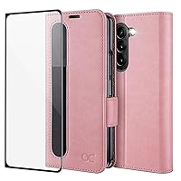OCASE for Samsung Galaxy Z Fold 5 5G Wallet Case with S Pen Holder, [Updated Version] PU Leather Flip Folio, Card Slots, RFID Blocking, Kickstand, Phone Cover for Galaxy Z Fold5 2023-Pink
