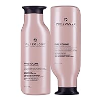 Pureology Pure Volume Volumizing Shampoo and Conditioner Set | For Flat, Color-Treated Hair | Sulfate-Free | Vegan | Paraben-Free