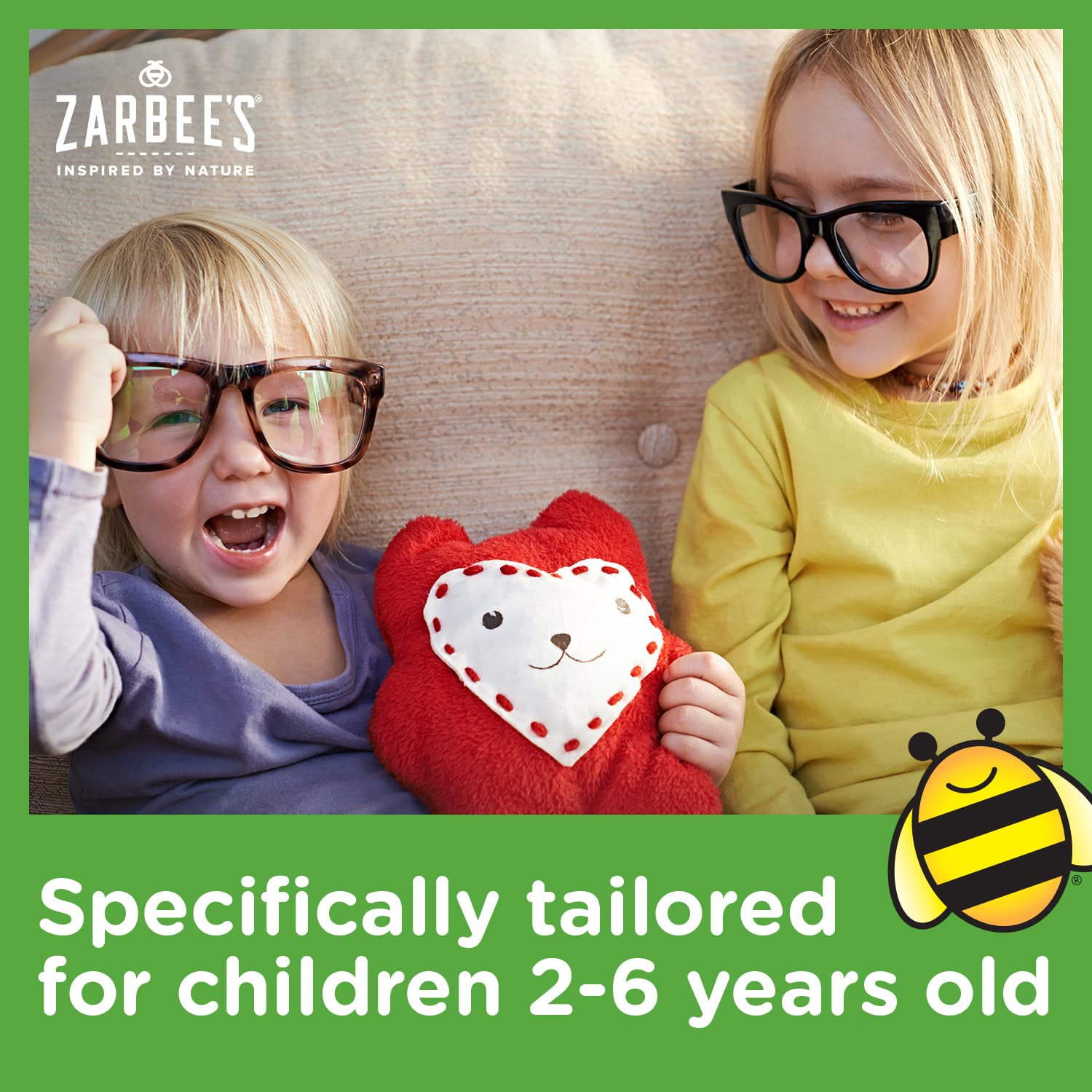 Zarbee's Kids Cough + Mucus Daytime for Children 2-6 with Dark Honey, Ivy Leaf, Zinc & Elderberry, 1 Pediatrician Recommended, Drug & Alcohol-Free, Mixed Berry Flavor, 4FL Oz