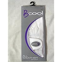B Cool All Weather Golf Glove (White, Left, Large, Ladies)
