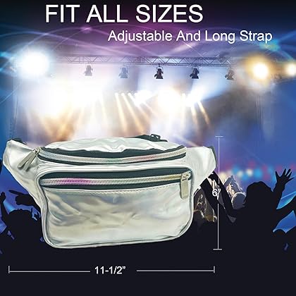 Fanny Pack for Women Holographic Fanny Pack Iridescent Cute Waist Belt Bum Bag Fashion for Rave Festival Events Games