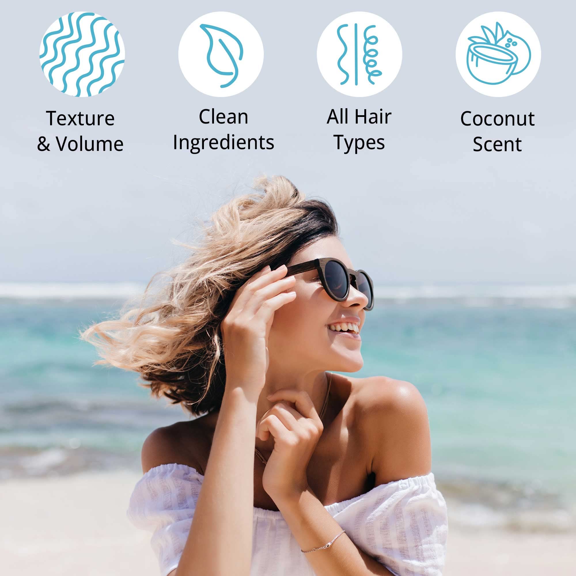 Sea Salt Spray for Hair Men & Women - Dry Texture Spray for Hair, Hair Texturizer Wavy Hair Products, Texturizing Spray & Volumizing Spray, Hair Texture Spray, Curl Spray, Beach Waves Spray Hair Spray