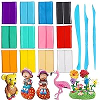 Polymer Clay, 12 Colors Modeling Clay, DIY Oven Bake Molding Clay for Kids with Sculpting Clay Tools, Art Craft Gift for Kids