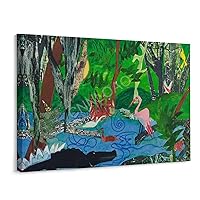 CNNLOAO Collage Artist Romare Bearden Abstract Fun Art Poster (2) Canvas Poster Bedroom Decor Office Room Decor Gift Frame-style 16x12inch40x30cm