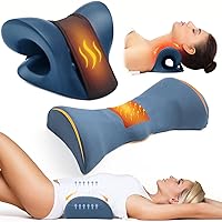 Heated Neck Stretcher Cervical Traction Pillow for Neck Pain Relief and Heated Lumbar Support Pillow for Lower Back Pain Relief