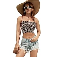 Coco Coffee Beans Women's Sleeveless Tube Top Crop Tank Corset Top Sexy Strapless Top Clubwear for Work Party