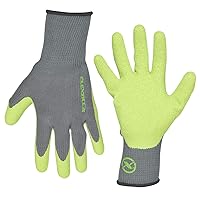 Flexzilla GC240L Crinkle Latex Dip, Gray/ZillaGreen, L Garden Gloves