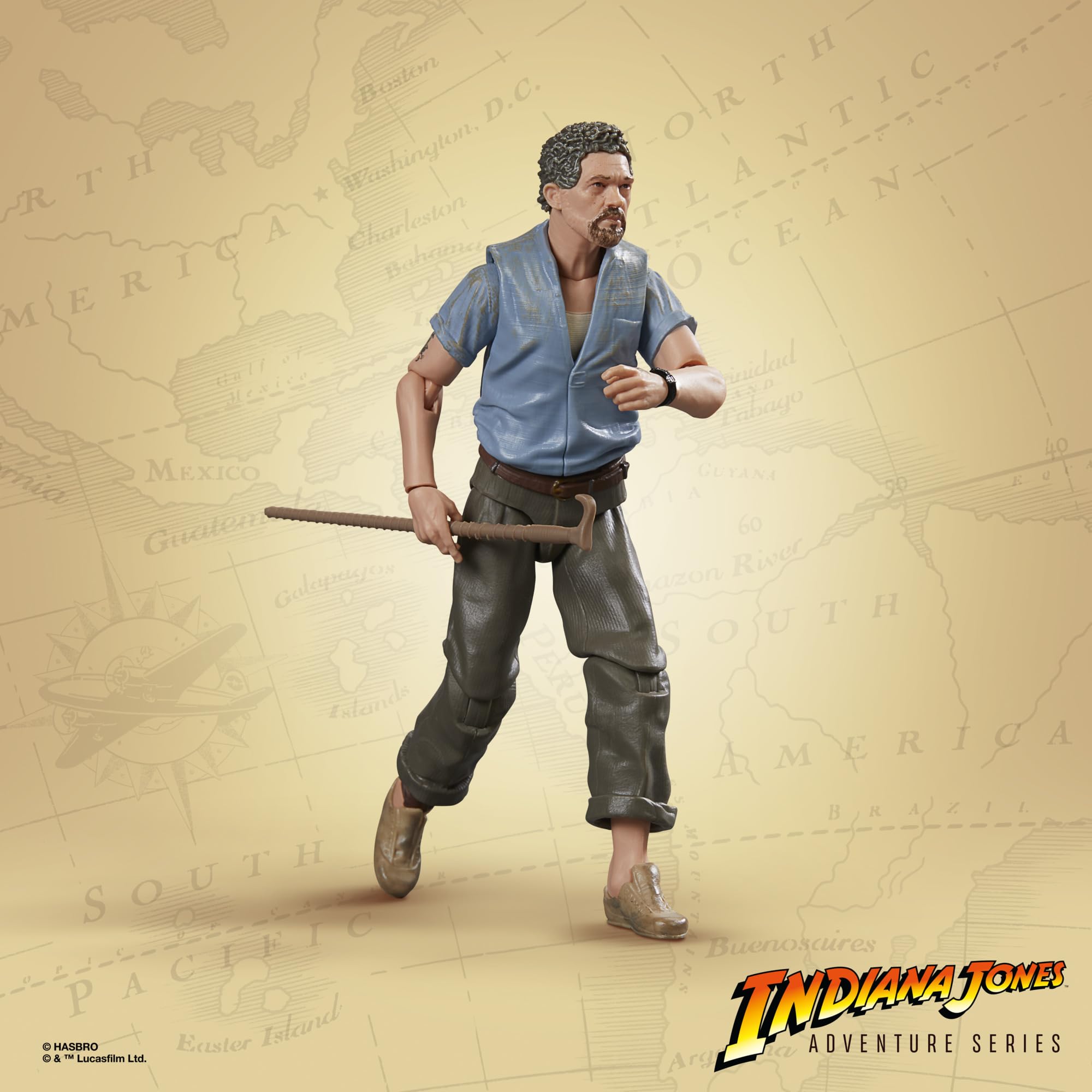 Indiana Jones and the Dial of Destiny Adventure Series Renaldo Action Figure, 6-inch Indiana Jones Action Figures, Toys for Kids Ages 4 and up