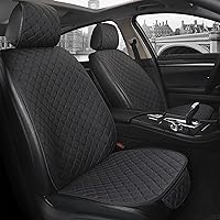 UYYE Car Seat Covers for Front Seats,Non-Slip and Breathable Car Accessories of Linen,Universal for All Seasons,Universally Suitable for Most Automotive, Van, SUV, Truck(Black)