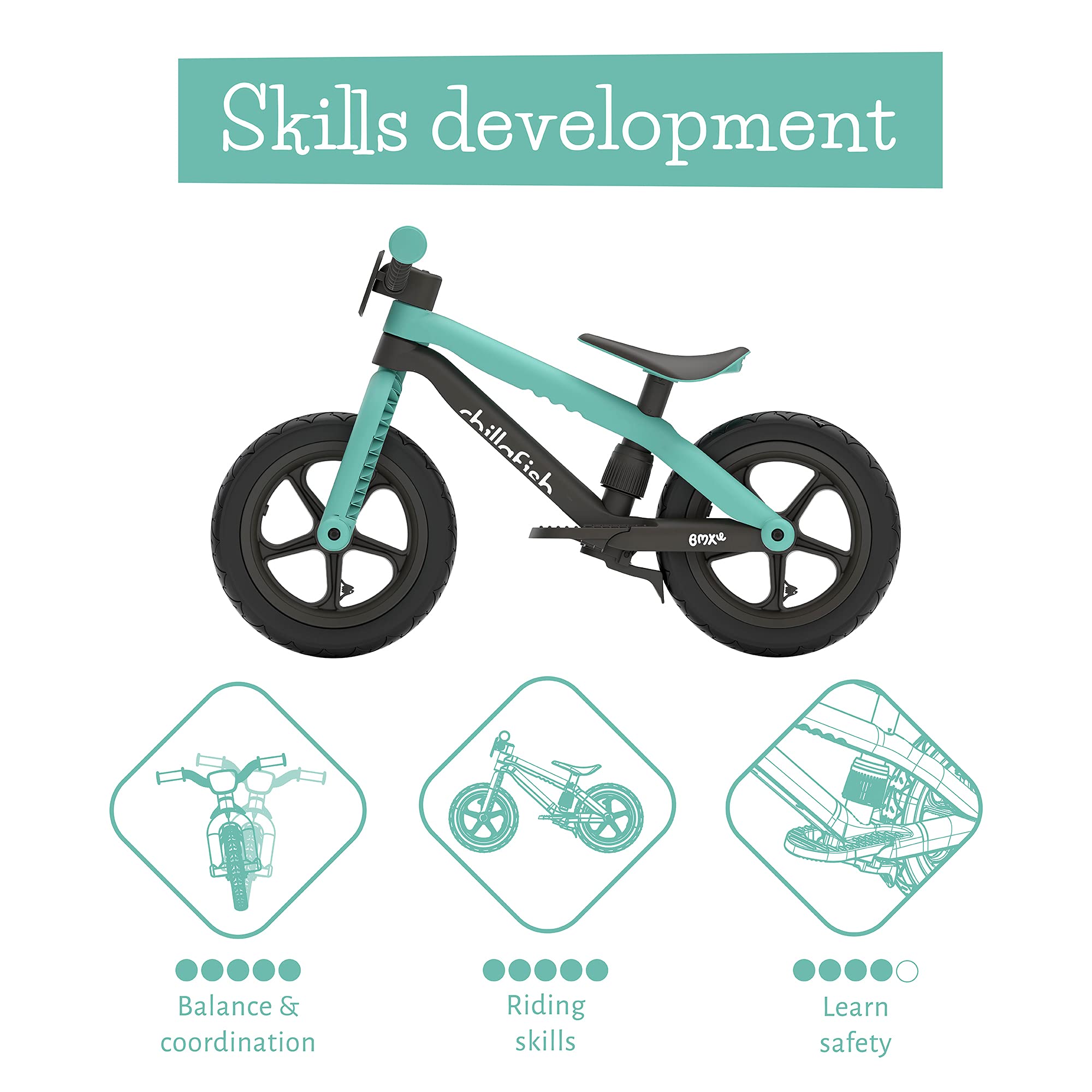 Chillafish BMXIE Balance Bikes with footbrake, glowwheels or Moto Sound