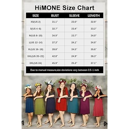 HiMONE Women's 2023 Long Sleeve Round Neck Summer Casual Loose Dress